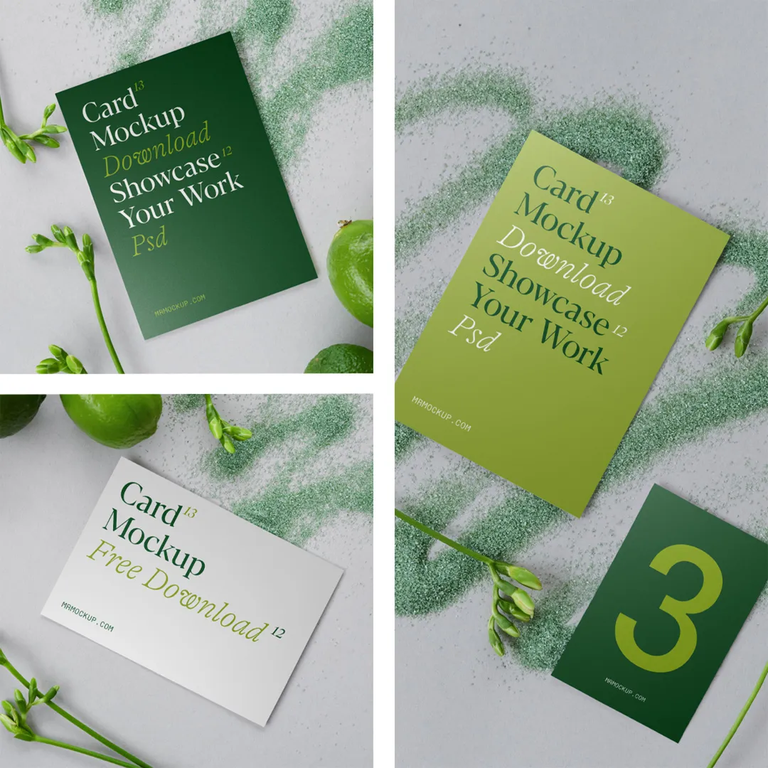 Ücretsiz Kartlar Set PSD MOCKUPS - Mr.Mockup