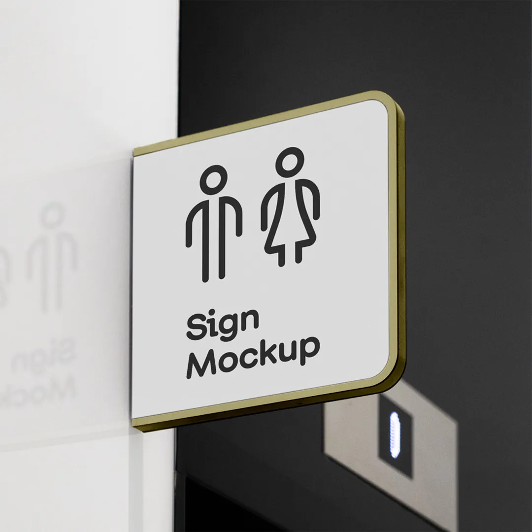 Ücretsiz Modern İşaret Mockup - Mr.Mockup