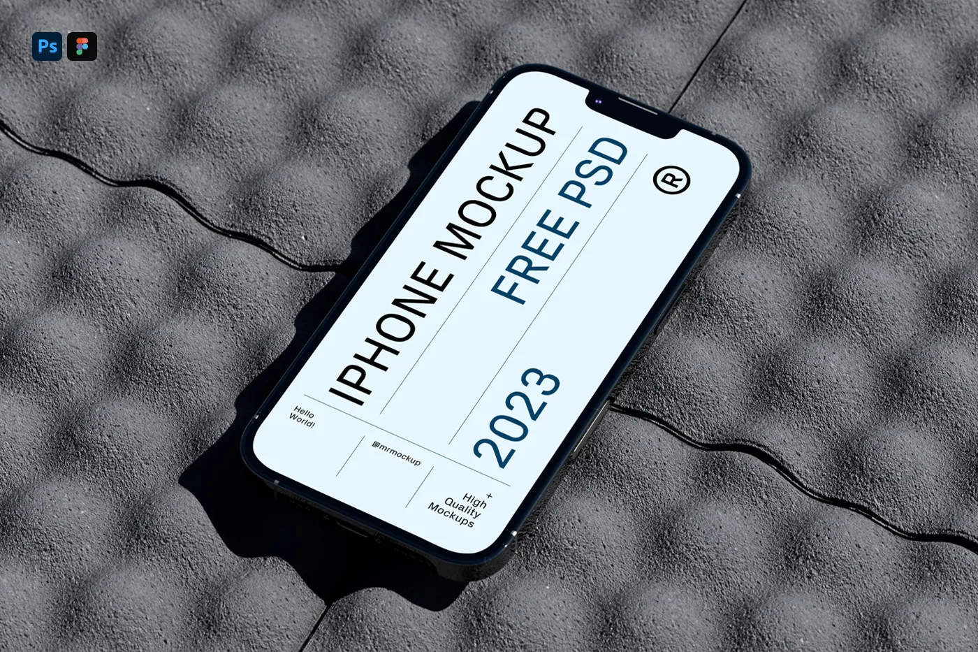 Tile Mockup'ta Ücretsiz İPhone - Mr.Mockup