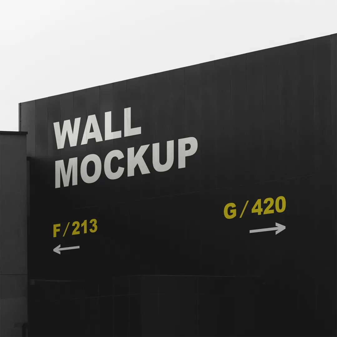 Ücretsiz Siyah Duvar Mockup - Mr.Mockup