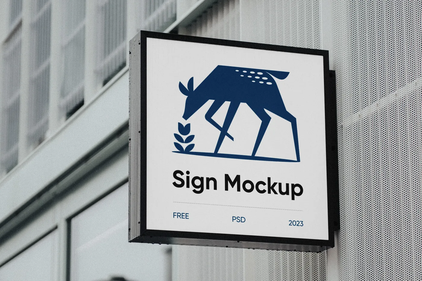 Ücretsiz Kare İşaret Mockup - Mr.Mockup