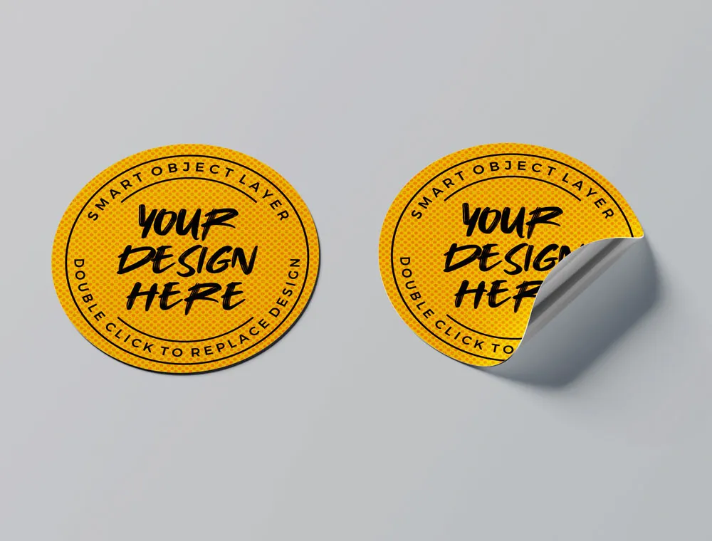 Ücretsiz Çember Çıkartma Mockup PSD | 