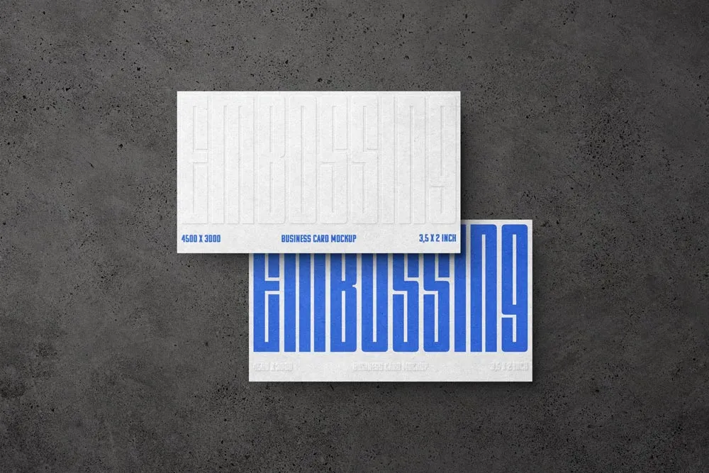 Ücretsiz Kabartma Kartvizit Mockup | 