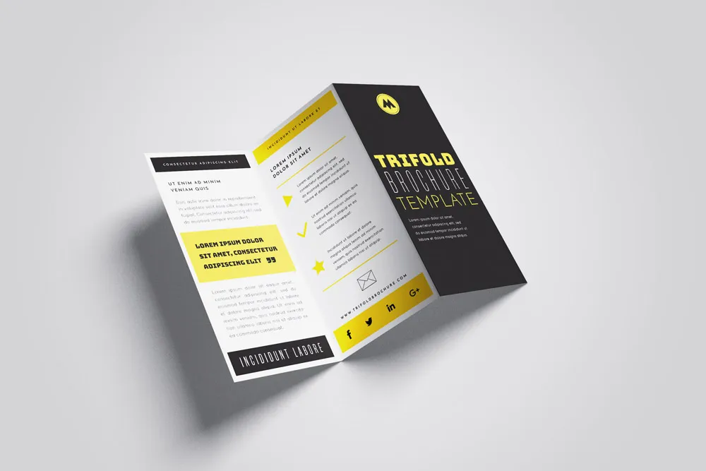 Ücretsiz A4 Trifold Broşür Mockup | 