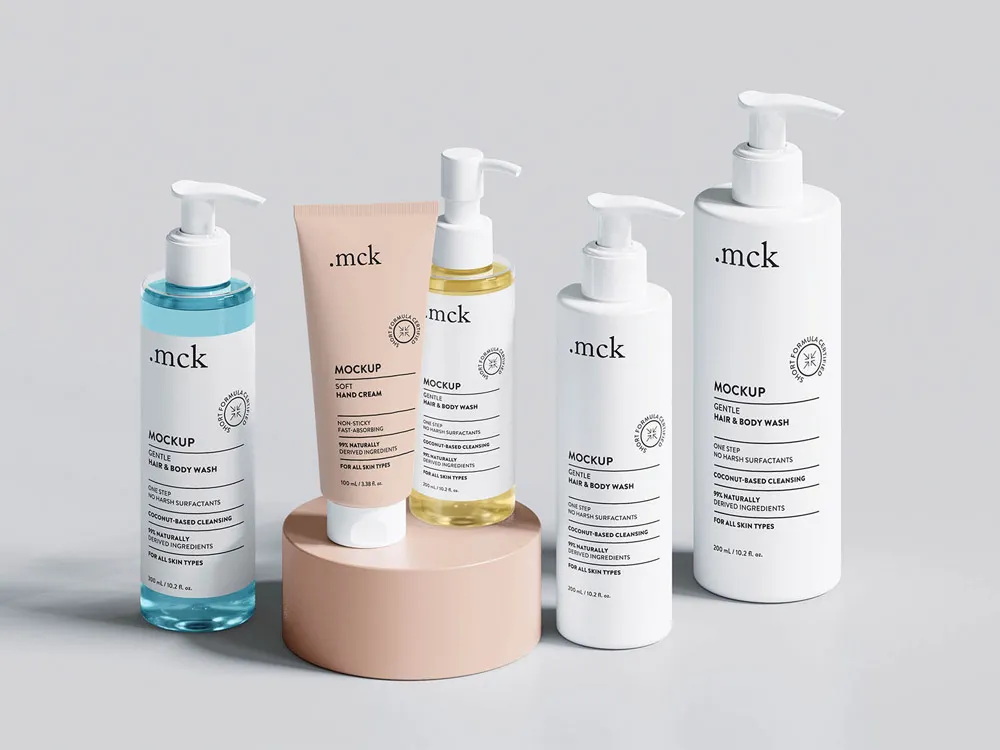 Ücretsiz marka kozmetik mockup psd | 
