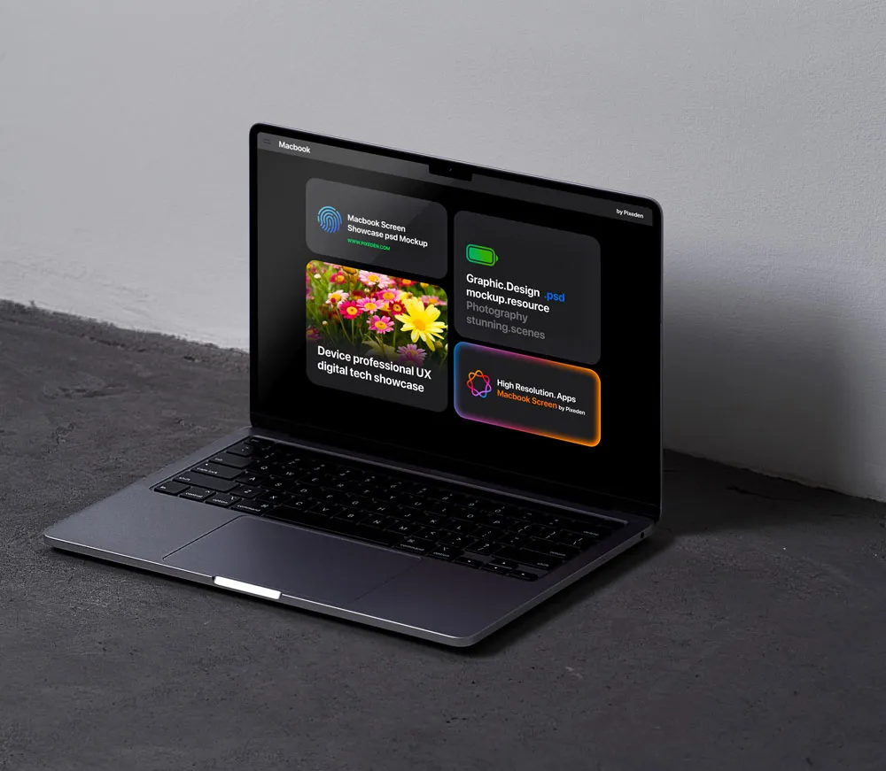 Ücretsiz ekran sahne MacBook Mockup | 