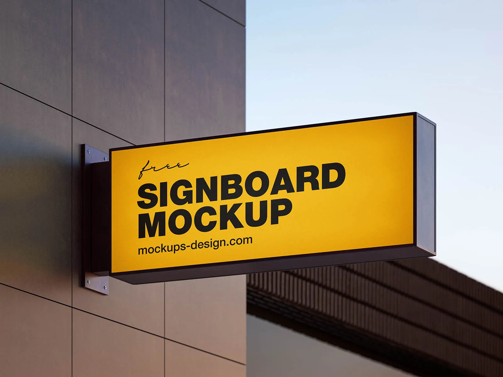 Ücretsiz Modern Signboard Mockup PSD | 
