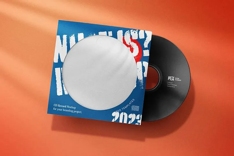 Ücretsiz Bold Turuncu CD Mockup | 