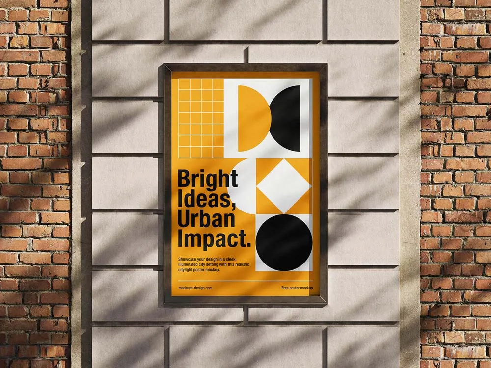 Ücretsiz Şehir Poster Mockup PSD | 