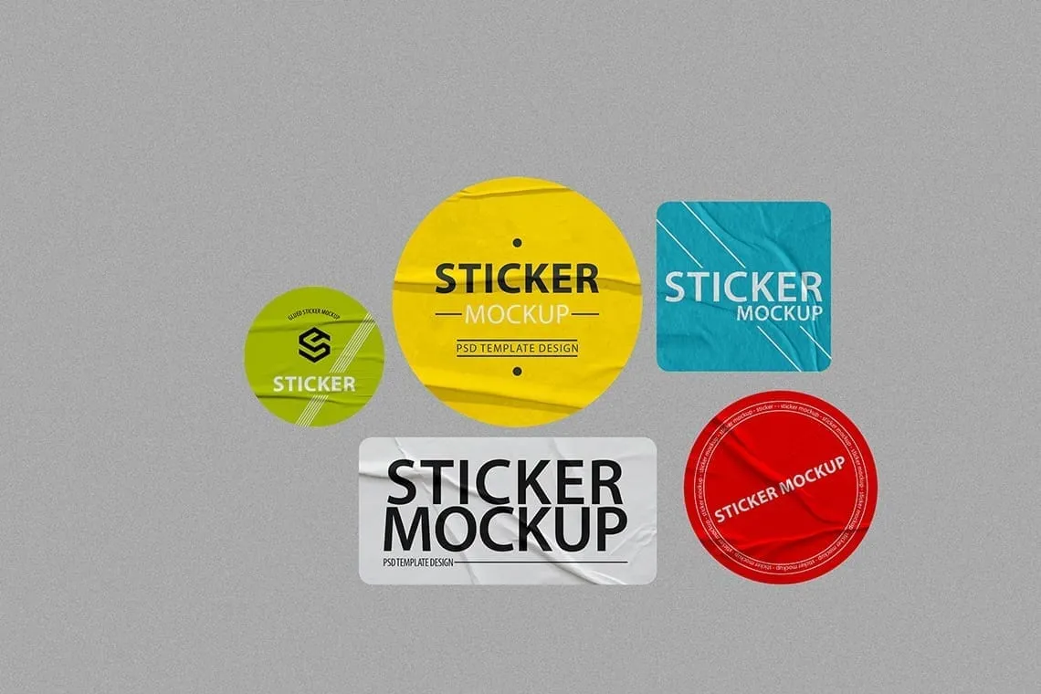 ÜCRETSİZ Sticker Mockup | 