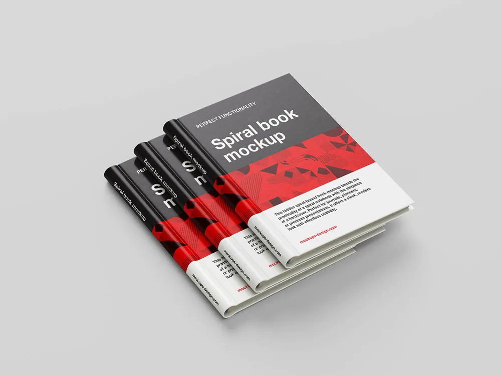 Ücretsiz Spiral bağlı kitap Mockup | 
