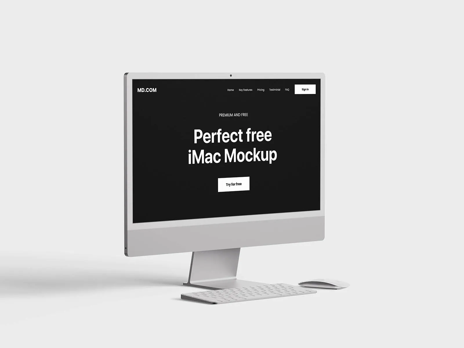 Ücretsiz minimal iMac Mockup | 
