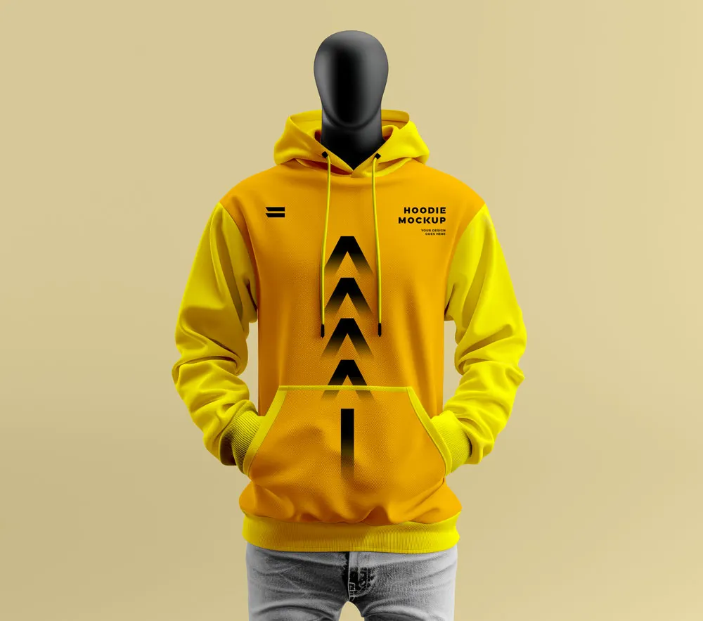 Ücretsiz Manken Hoodie Mockup | 