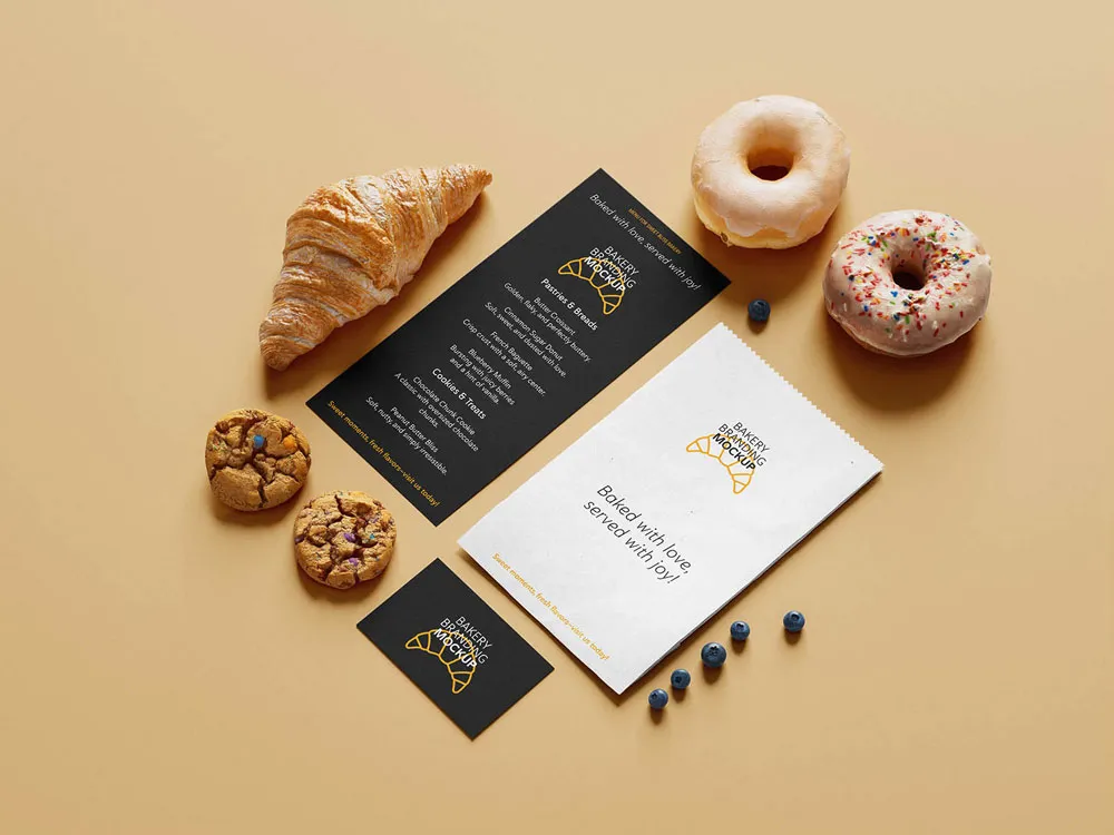 Ücretsiz tatlı fırın markası mockup | 