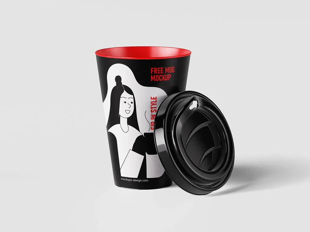 ÜCRETSİZ Plastik Kahve Kupa Mockup | 