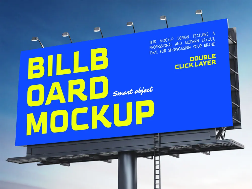 Ücretsiz Şehir Sokağı Billboard Mockup PSD | 