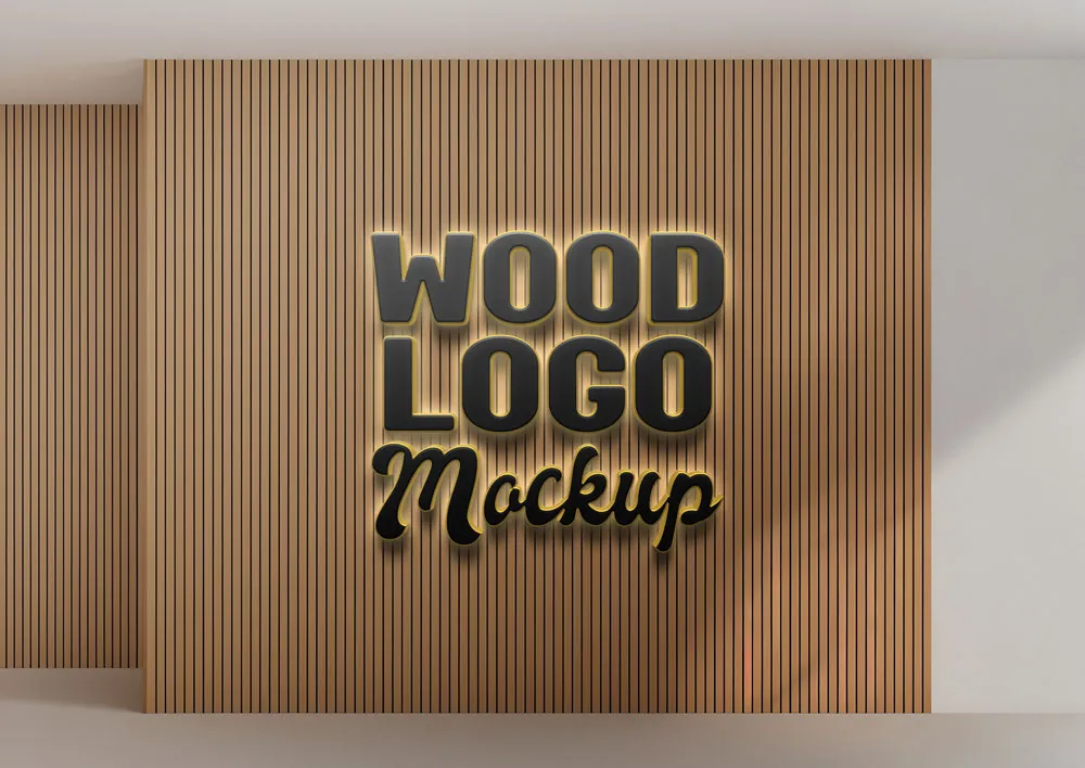 Ücretsiz ahşap logo mockup | 