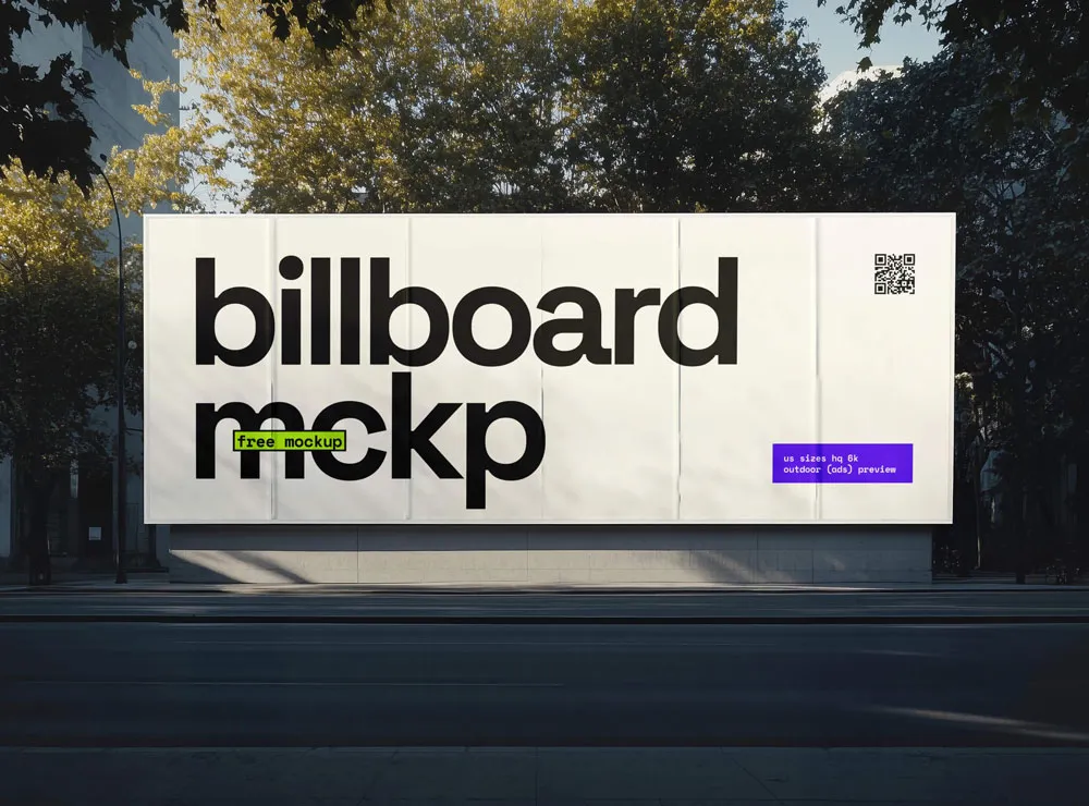 Ücretsiz benzersiz açık hava reklam panosu mockup | 
