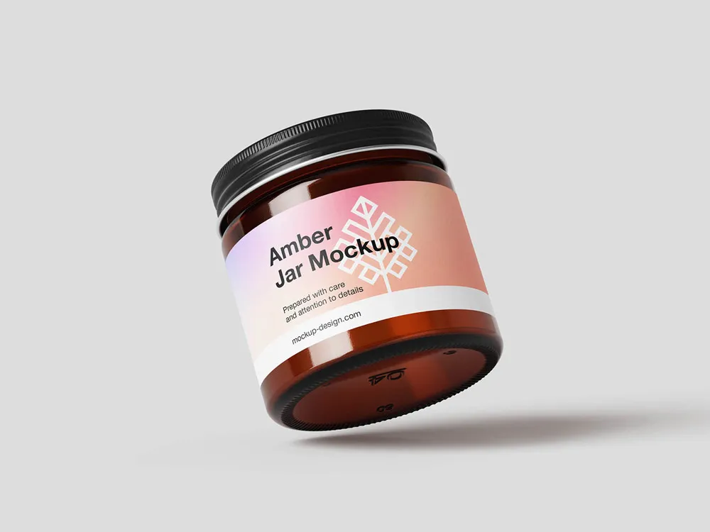 Ücretsiz Amber Kavanoz Mockup | 