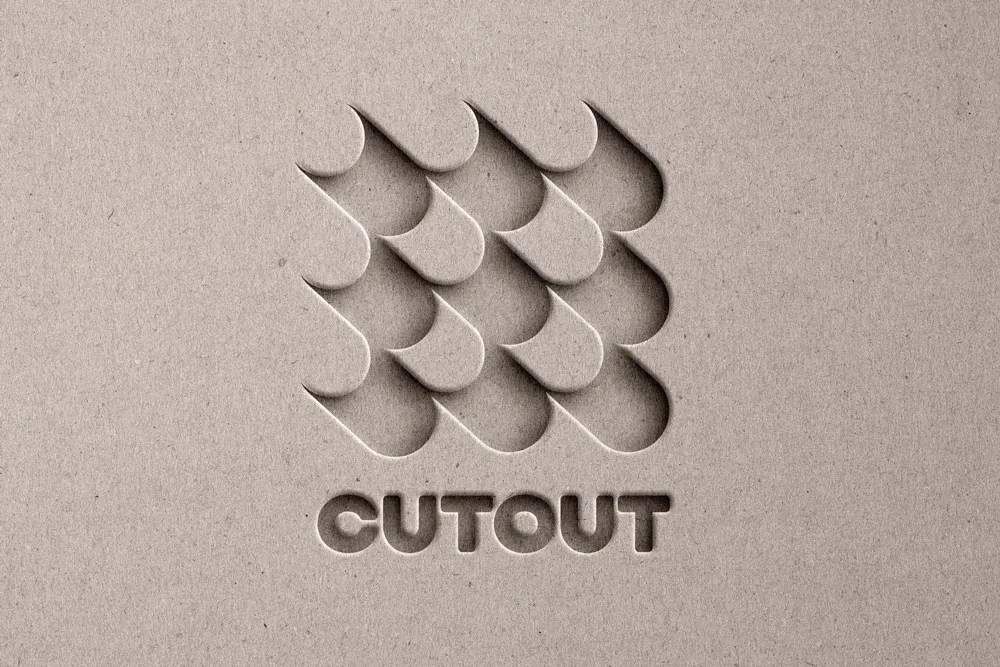 Ücretsiz Kağıt Kesim Logosu Mockup | 