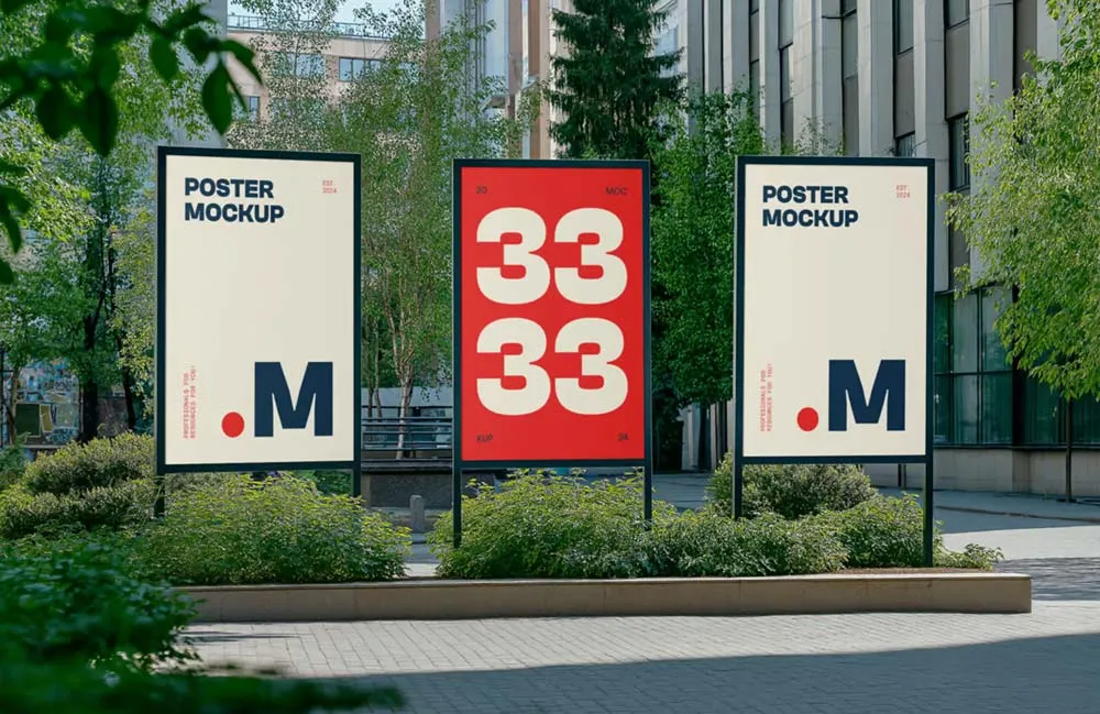 Ücretsiz Büyük Şehir Poster Mockup | 