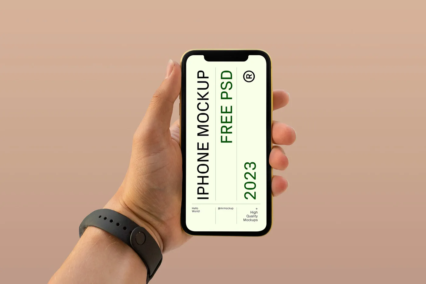 elinde iPhone PSD Mockup - Mr.Mockup
