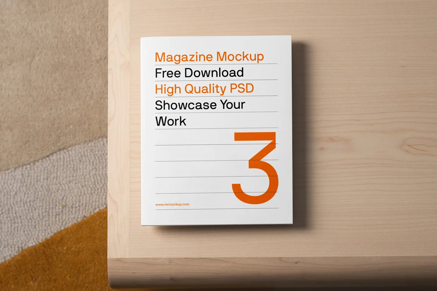 Masa Mockup'ta Dergi - Mr.Mockup