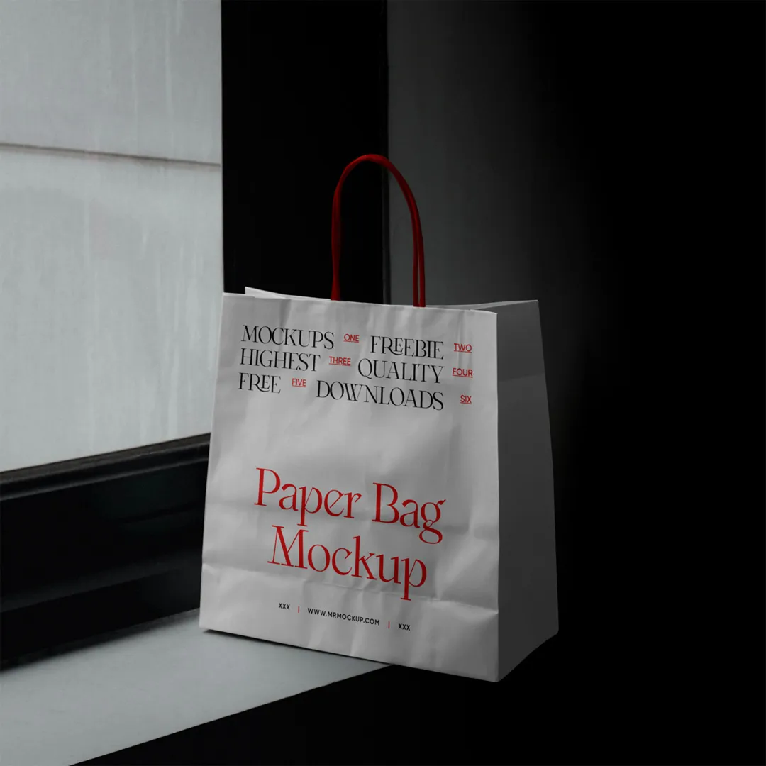 Alışveriş Kağıdı Çantası PSD Mockup - Mr.Mockup