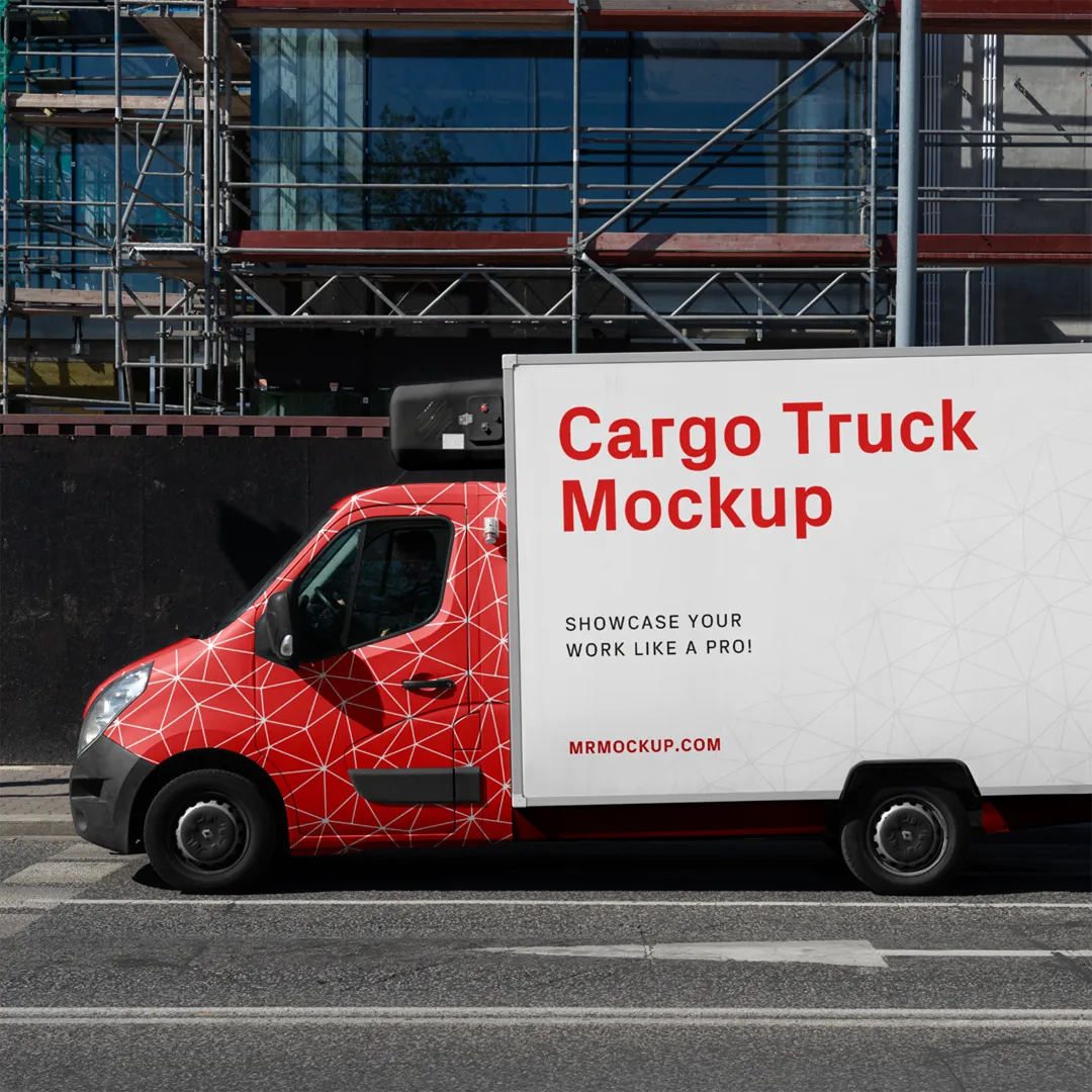 Ücretsiz kargo kamyonu Mockups - Mr.Mockup | 