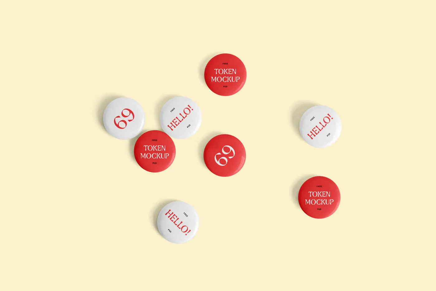 Circle Jetons Mockup - Mr.Mockup