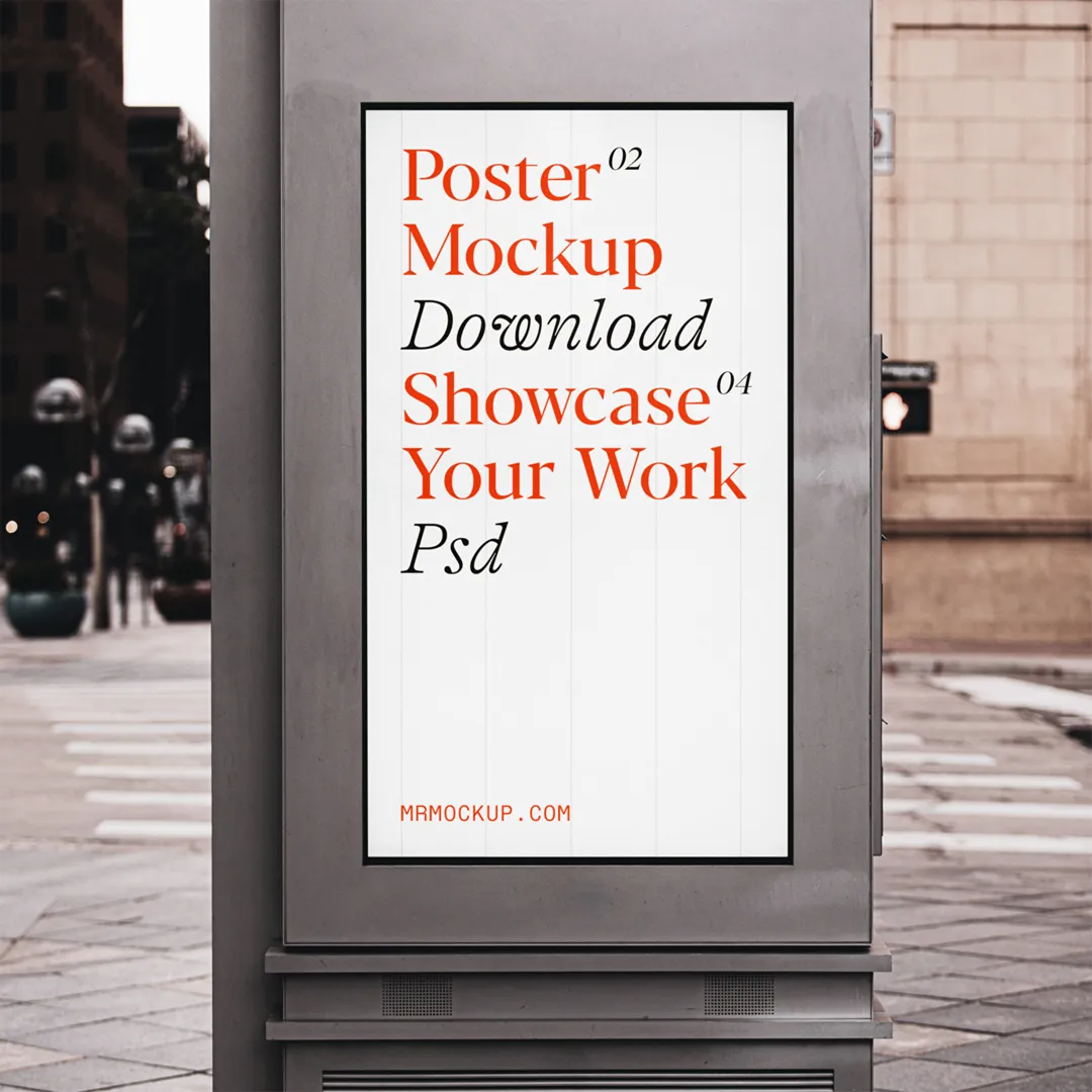 Street Mockup'ta Poster - Mr.Mockup