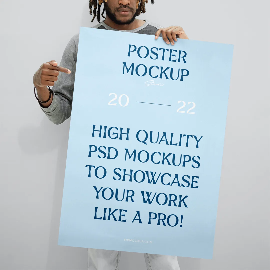 Erkeklerle büyük poster Mockup - Mr.Mockup