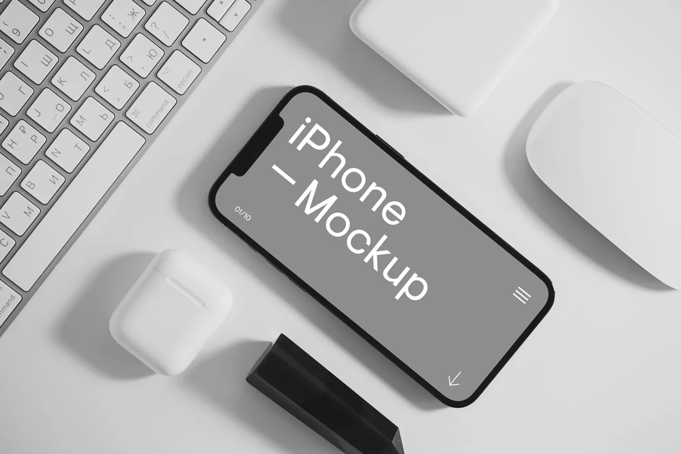 Aksesuarlı iPhone Mockup - Mr.Mockup