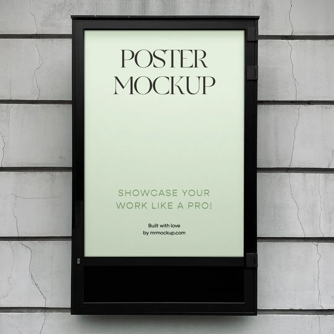 Bina Duvarı Mockup'ta Poster - Mr.Mockup
