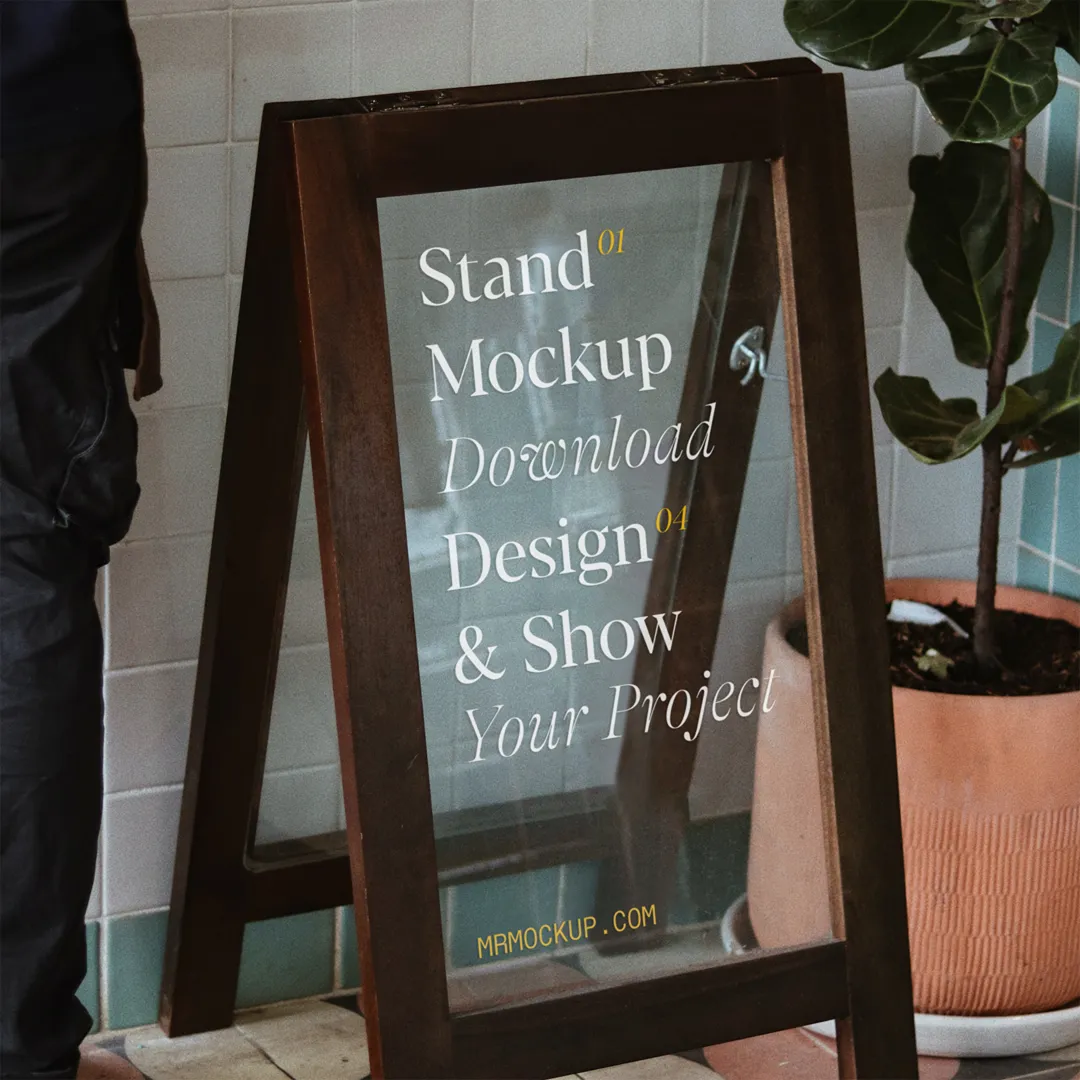 Cam Standı Mockup - Mr.Mockup