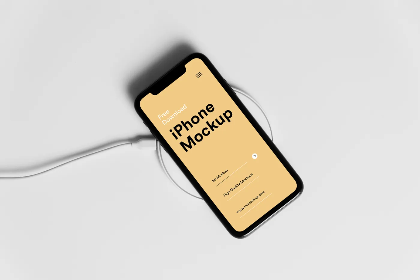 Şarj Cihazında İPhone - Mr.Mockup