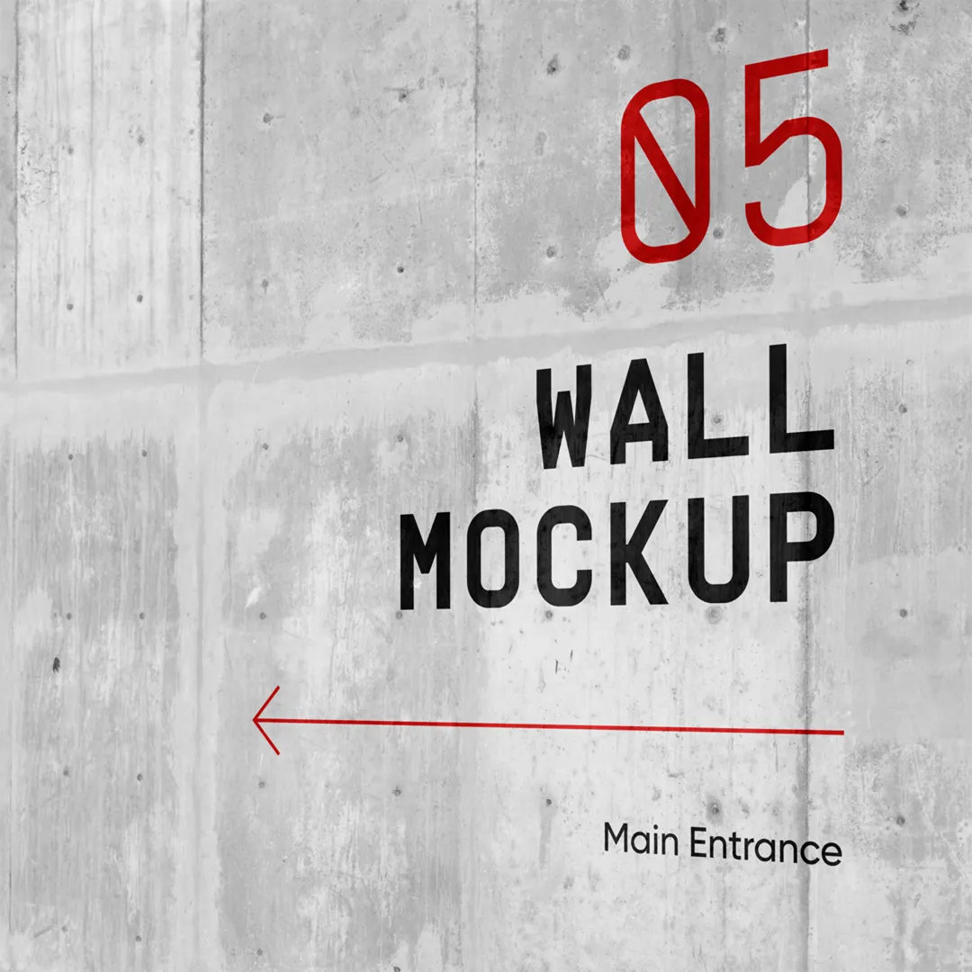 Betoat Wall WayFinding Mockup - Mr.Mockup