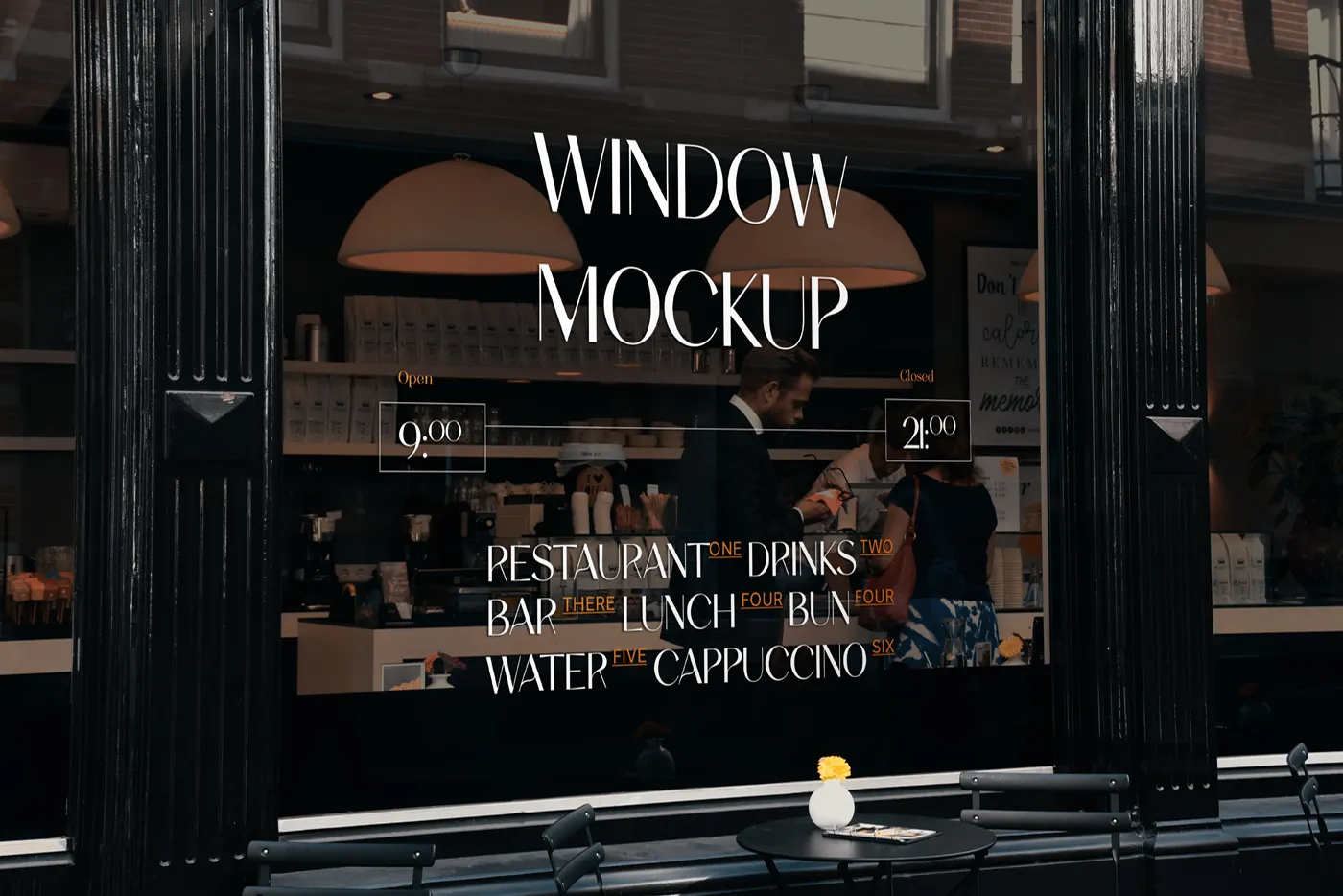 Restoran Penceresi PSD Mockup - Mr.Mockup