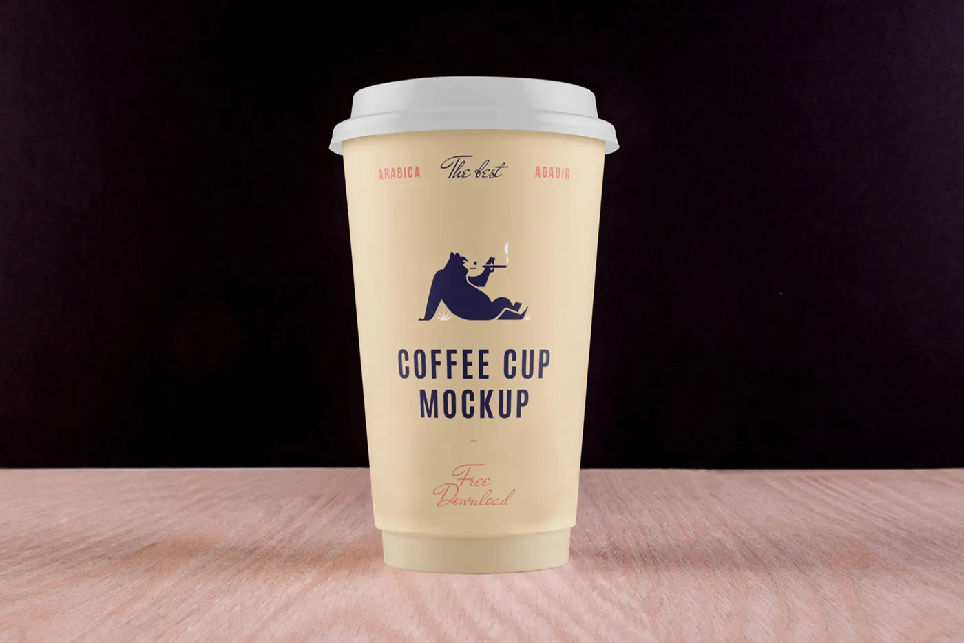 Masa mockup büyük kahve fincan - mr.mockup | 