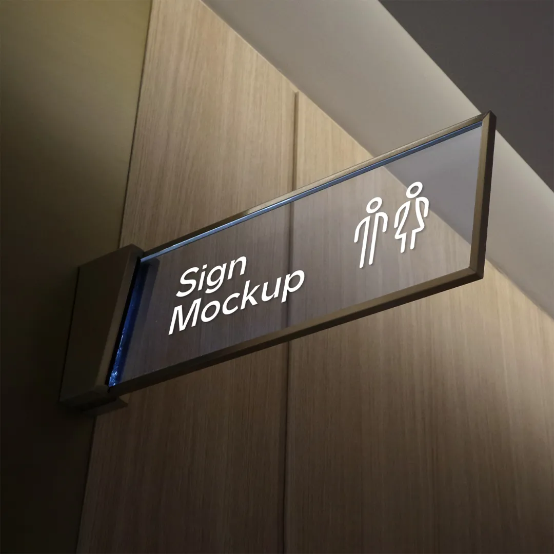Ractangle Sign PSD Mockup - Mr.Mockup | 
