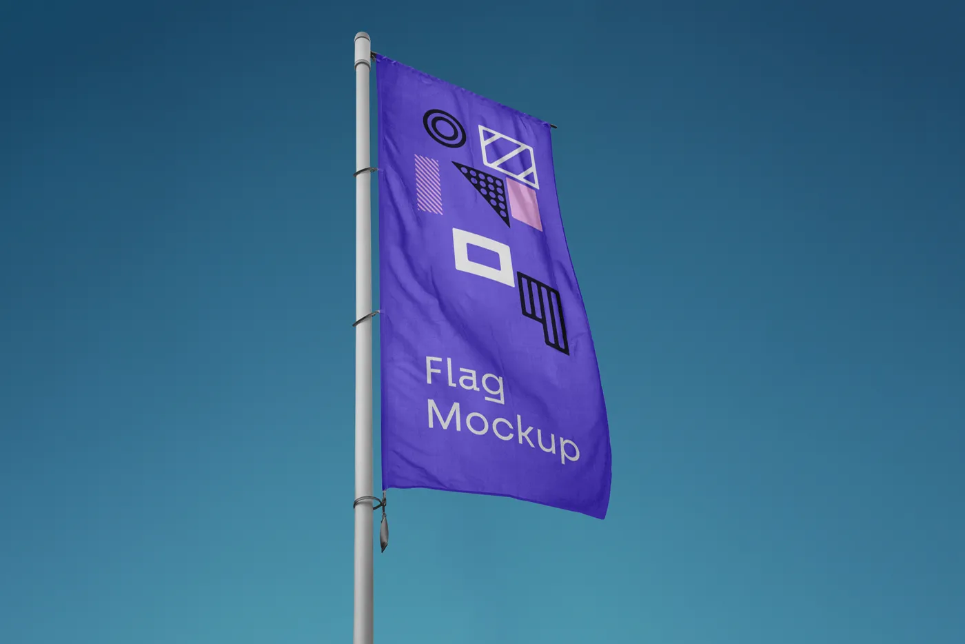 Dikey Bayrak PSD Mockup - Mr.Mockup | 