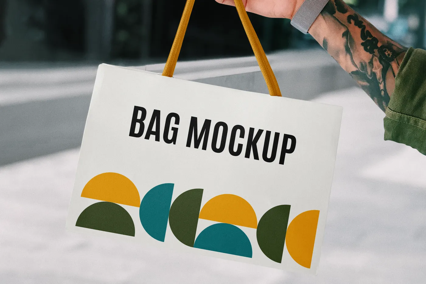 El tutma mini alışveriş çantası Mockup - Mr.Mockup | 
