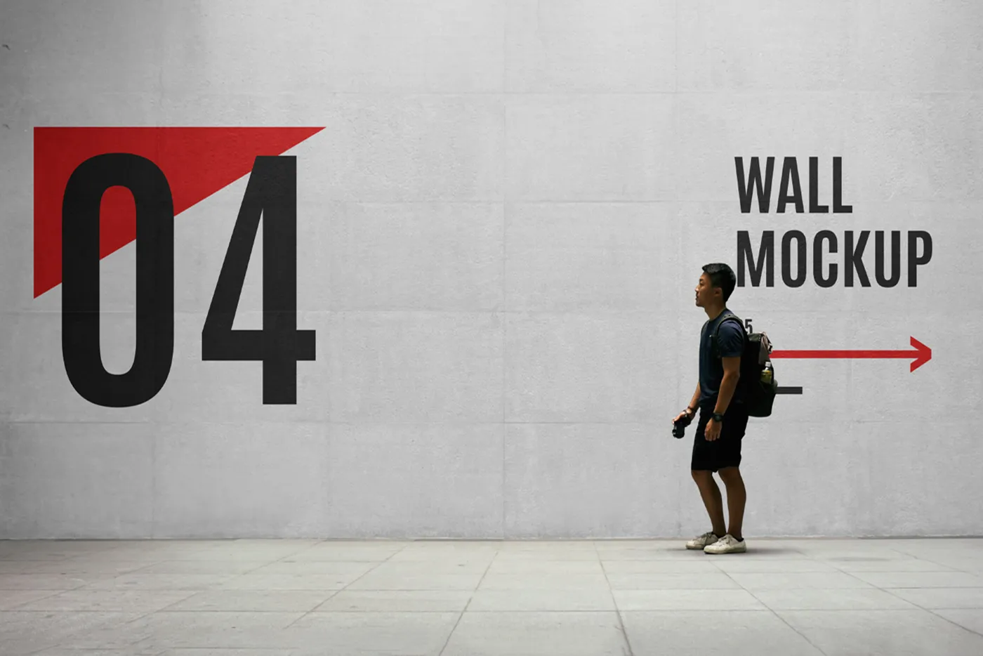 Erkekler ile yol bulma duvarı Mockup - Mr.Mockup