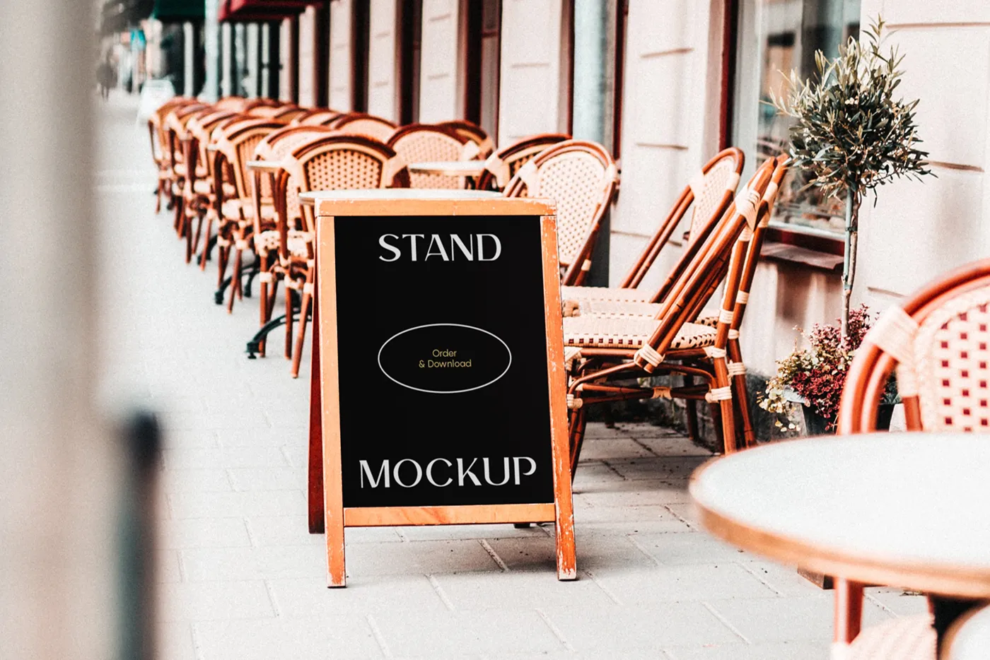 Basit restoran Stand Mockup - Mr.Mockup | 