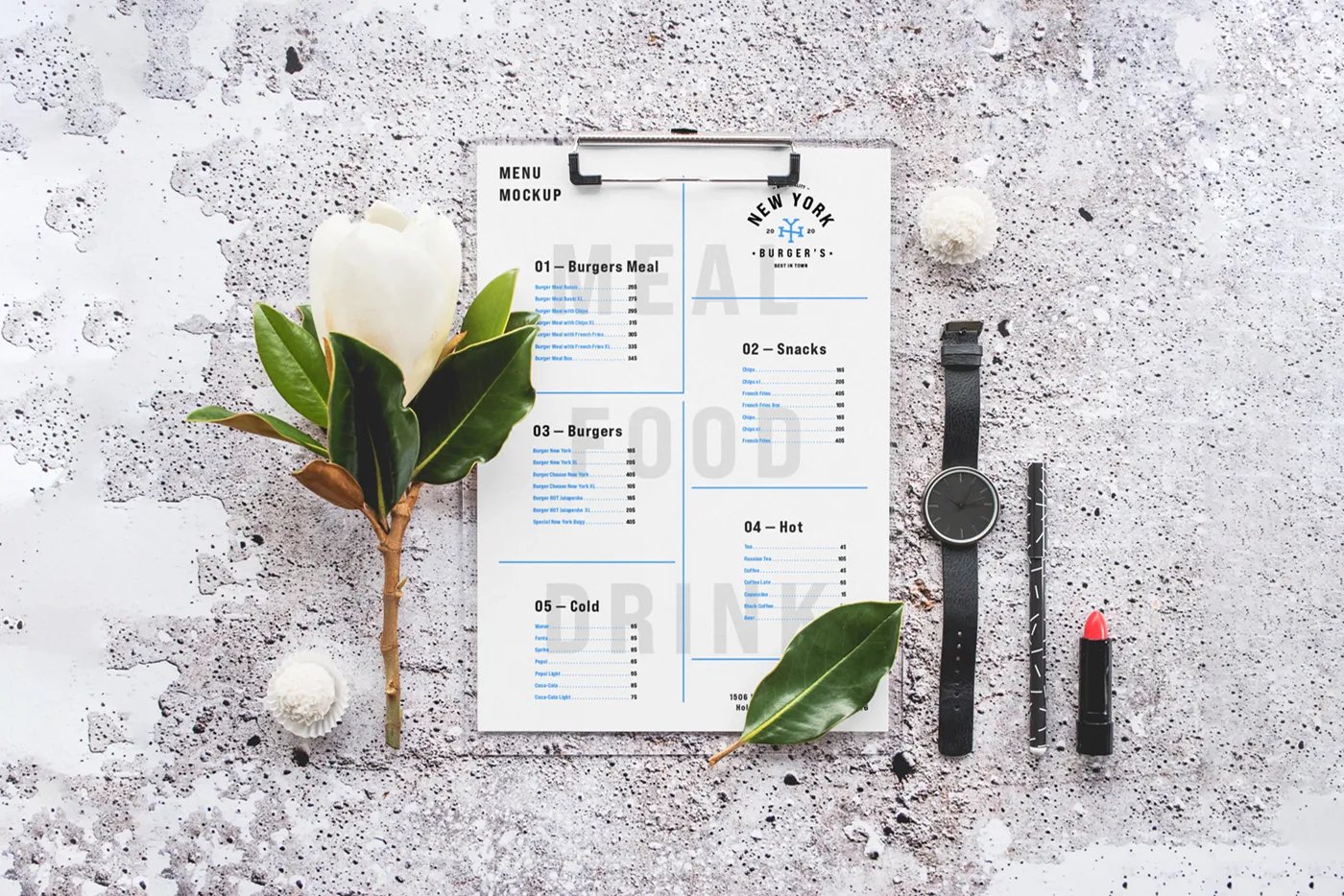 Beton Maketinde Menü - Mr.Mockup | 