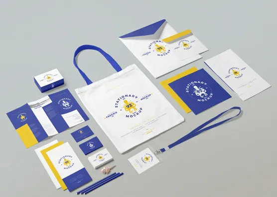 Ücretsiz İş Kırtasiye Mockup Sahnesi