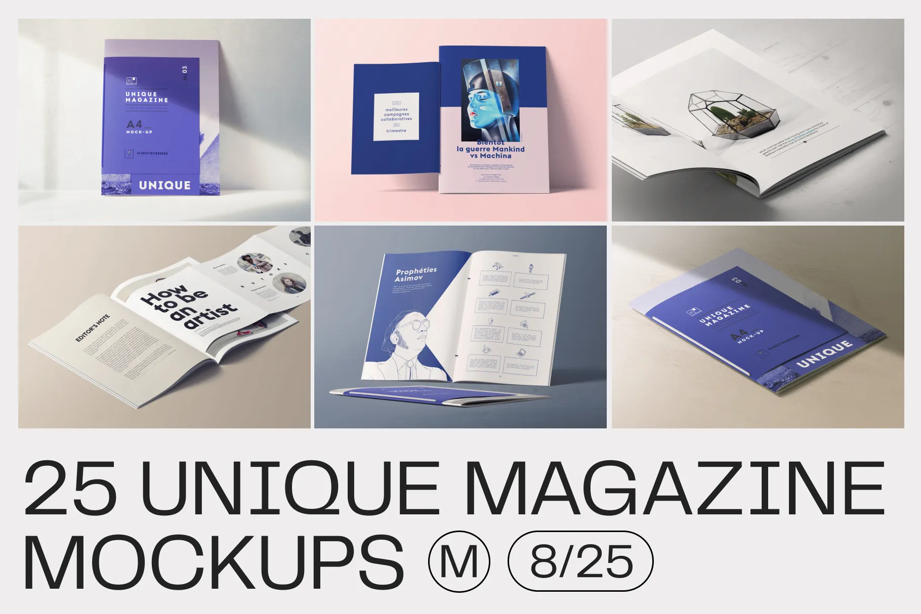 25 Benzersiz Dergi Mockups |