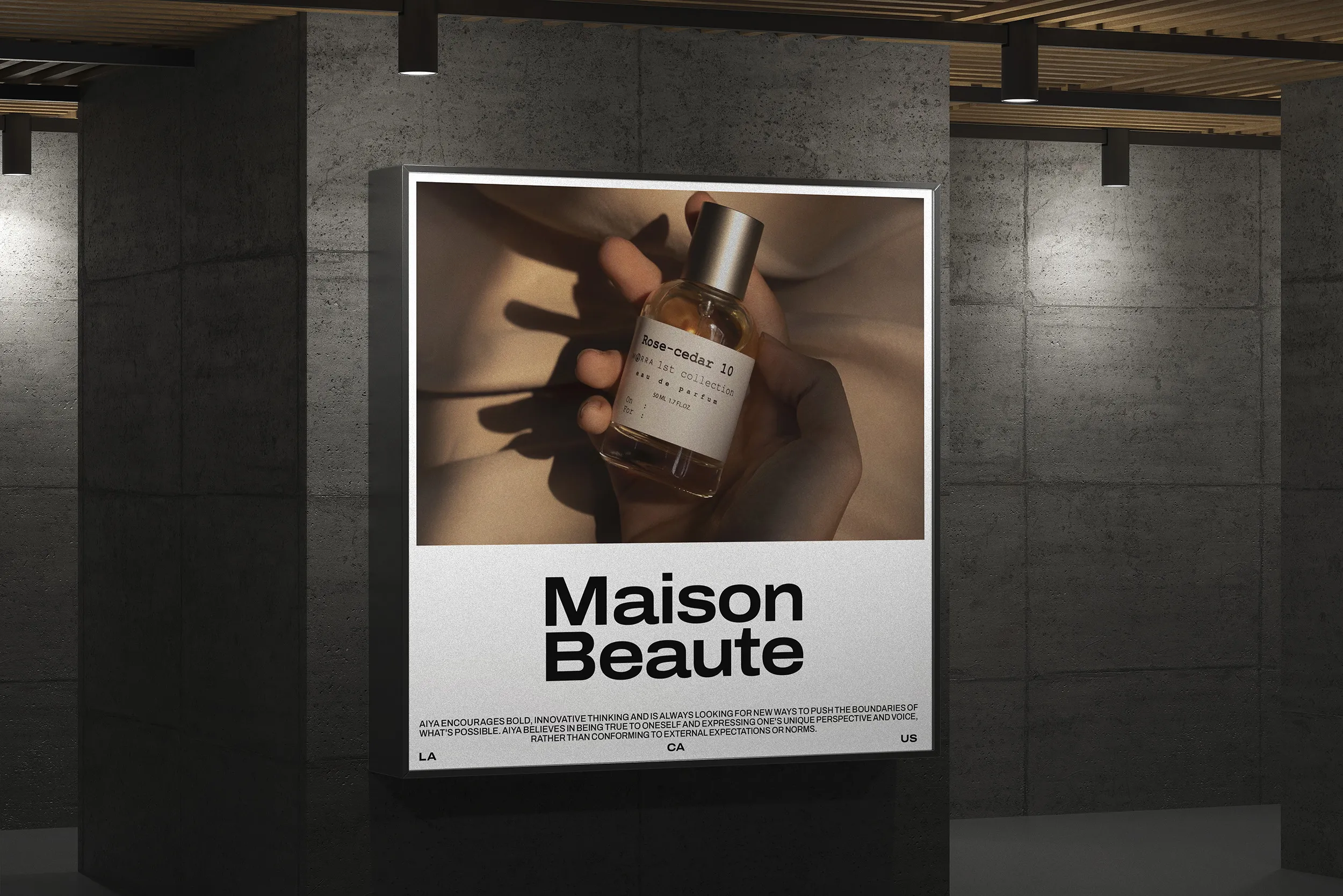 Signboard Reklam Poster Mockup V2 Ön Görünüm |