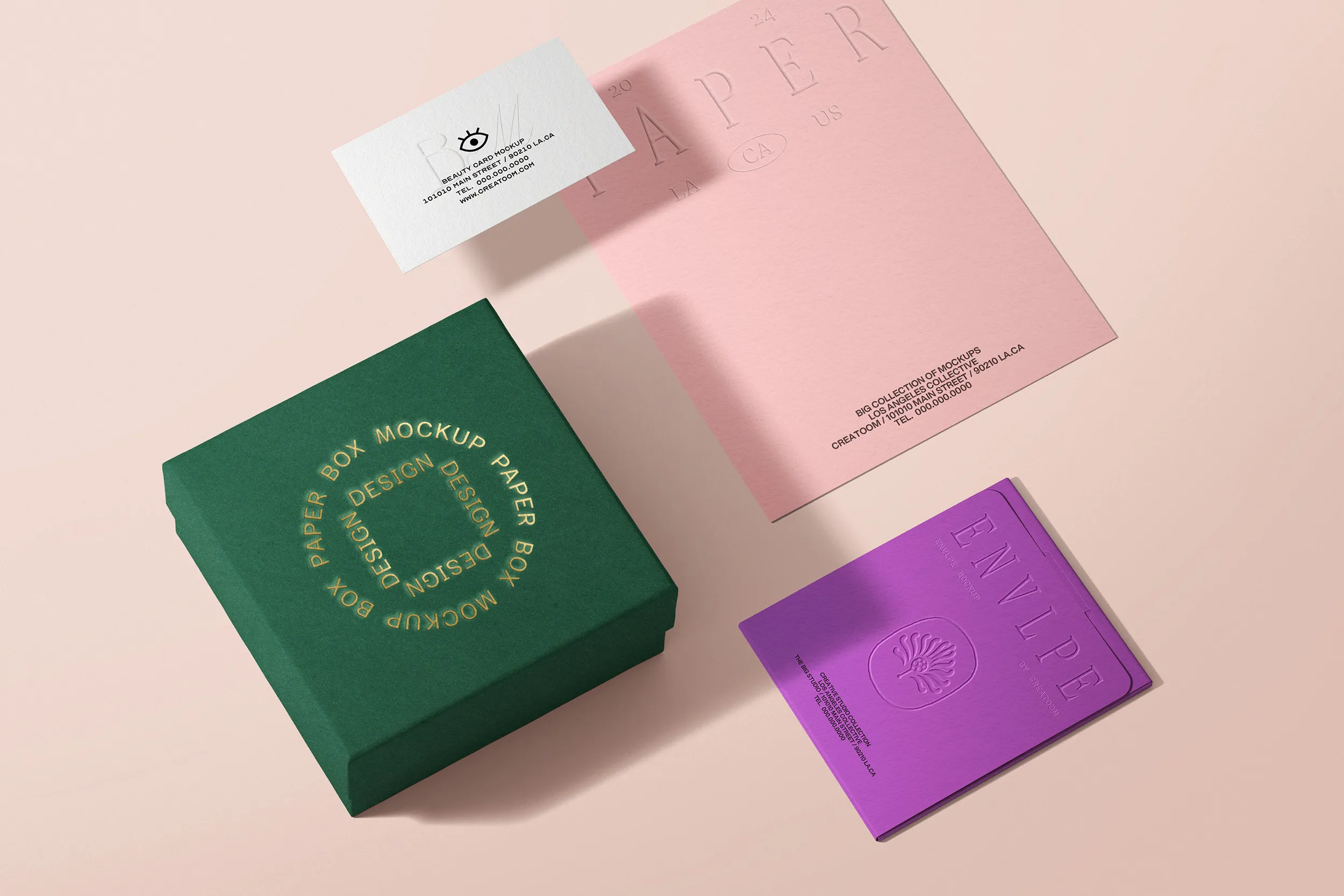 Kutu Kağıt Mockups ile Sahne V4 Üst Görünüm |
