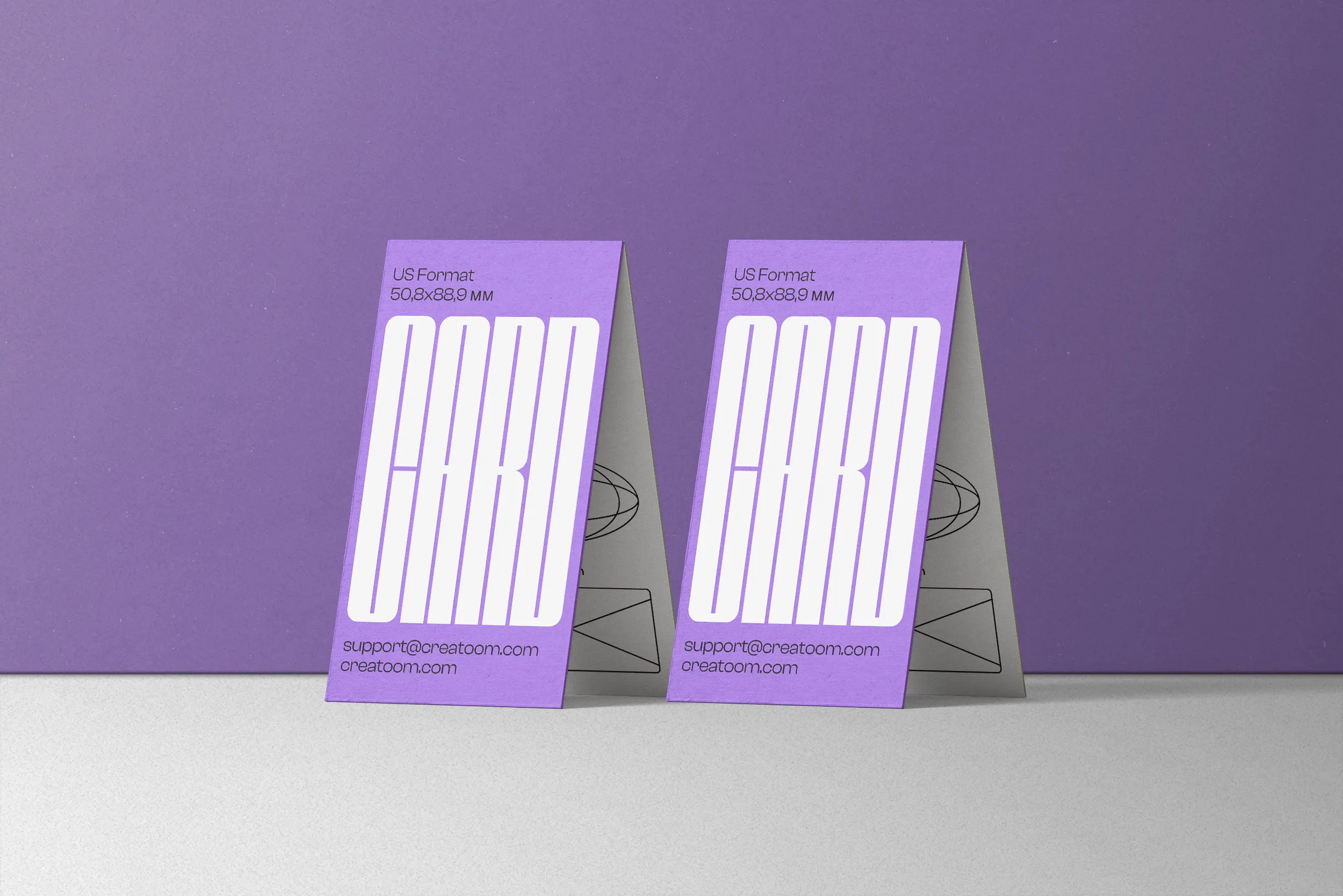 İki Kartvizit Mockups Ön Görünüm |